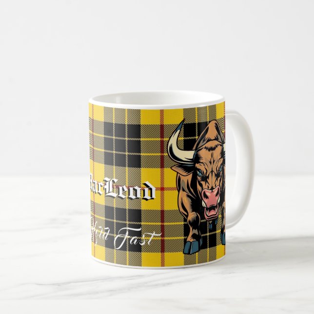 Clan MacLeod Bull Tartan Motto Kaffeetasse (VorderseiteRechts)