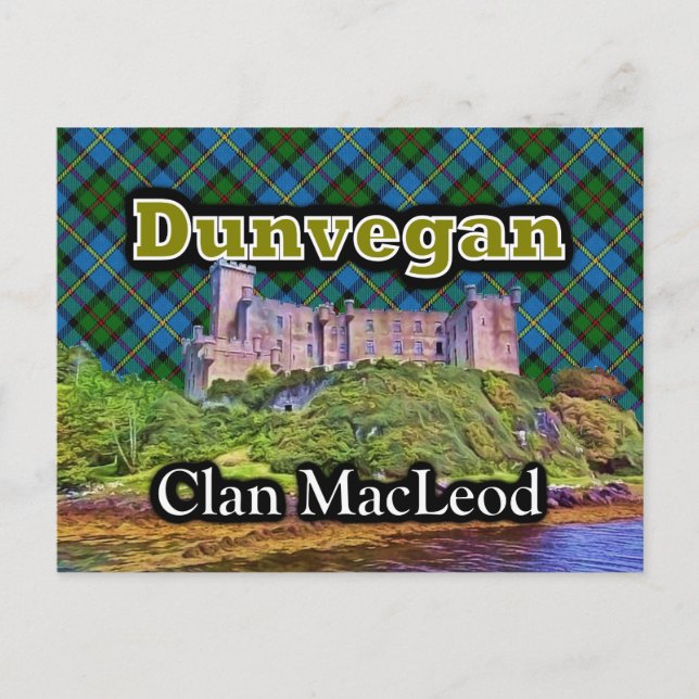 Clan MacLeod Dunvegan Castle Tartan Sky Postkarte (Vorderseite)