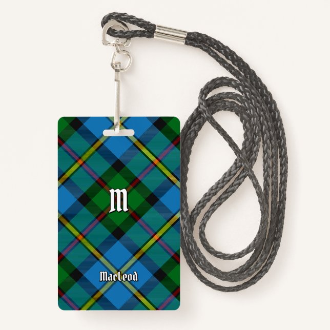 Clan MacLeod Hunting Tartan Ausweis (Vorderseite mit Schlüsselband)