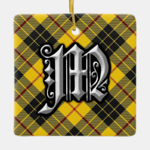 Clan MacLeod Letter M Monogram Tartan Ornament
