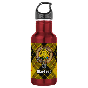 Clan MacLeod of Lewis Wappen über Tartan Edelstahlflasche
