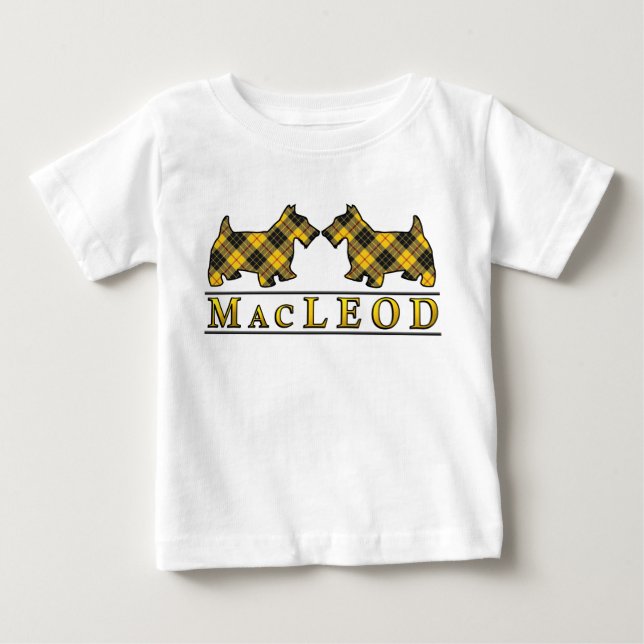 Clan MacLeod Scottie verfolgt schottischen Baby T-shirt (Vorderseite)