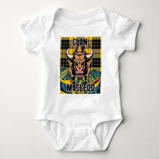 Clan MacLeod Tartan Design Baby Strampler (Vorderseite)