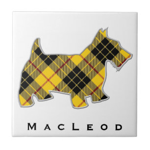 Clan MacLeod Tartan Expressions Scottie Dog Fliese