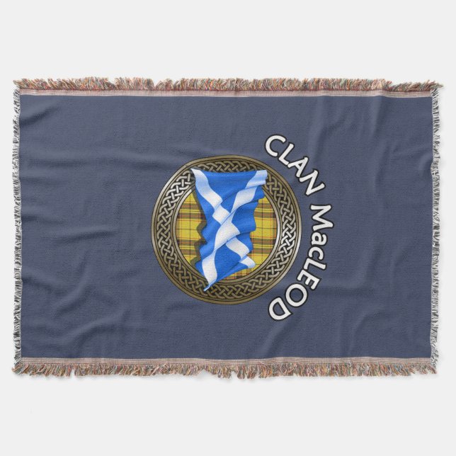 Clan MacLeod Tartan Knot & Flag Decke (Vorderseite)