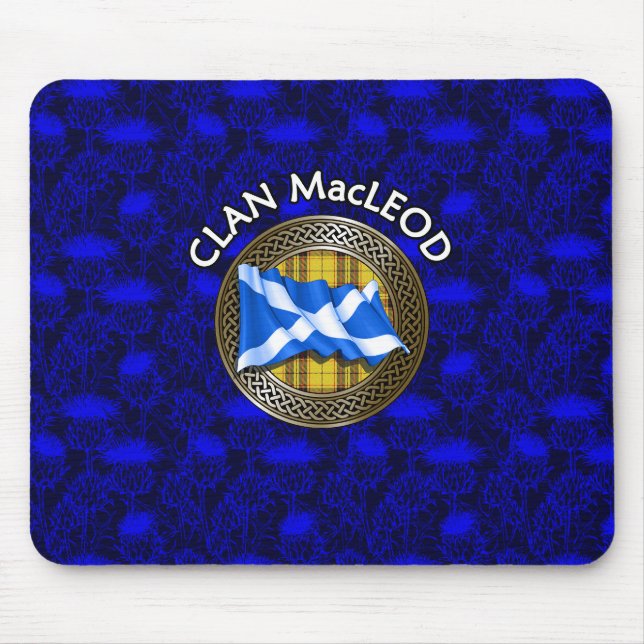 Clan MacLeod Tartan Knot & Flag Mousepad (Vorne)