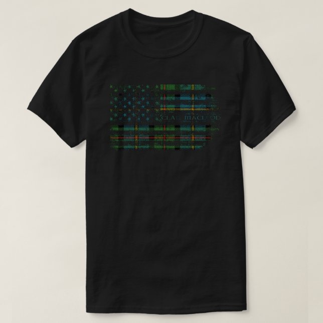 Clan MacLeod von Harris Scottish tartan US flagge  T-Shirt (Design vorne)