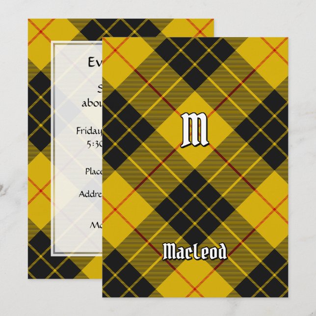 Clan Macleod von Lewis Tartan Einladung (Vorne/Hinten)