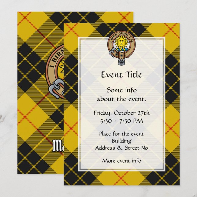 Clan MacLeod von Lewis Wappen Einladung (Vorne/Hinten)