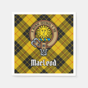 Clan MacLeod von Lewis Wappen über Tartan Serviette