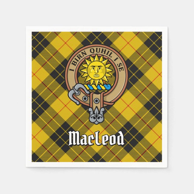 Clan MacLeod von Lewis Wappen über Tartan Serviette (Vorderseite)