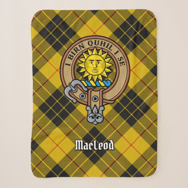 Clan MacLeod von Lewis Wappen über Tartan Sherpadecke (Vorderseite)