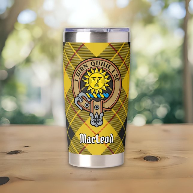 Clan MacLeod von Lewis Wappen über Tartan Thermobecher (Von Creator hochgeladen)