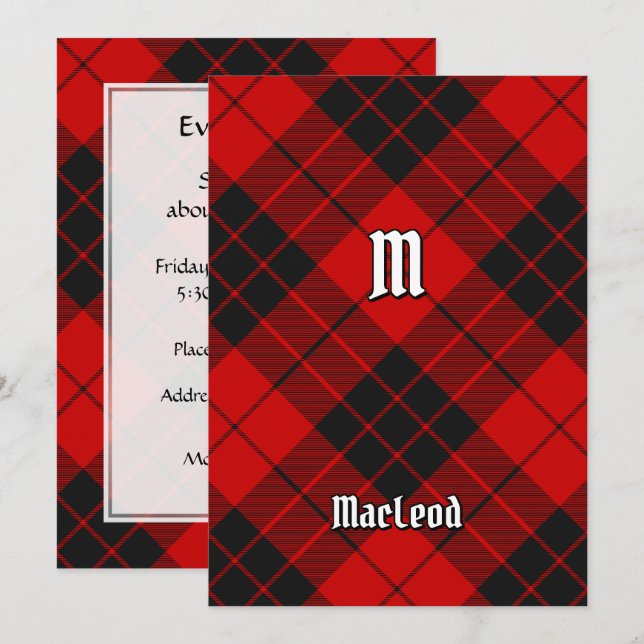 Clan Macleod von Raasay Tartan Einladung (Vorne/Hinten)