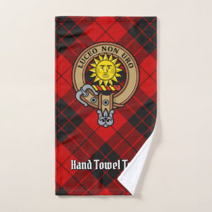 Clan MacLeod von Raasay Wappen über Red Tartan Badhandtuch Set
