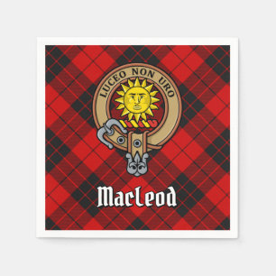 Clan MacLeod von Raasay Wappen über Tartan Serviette