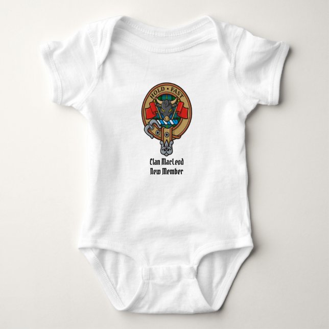 Clan MacLeod Wappen Baby Bodysuit Strampler (Vorderseite)