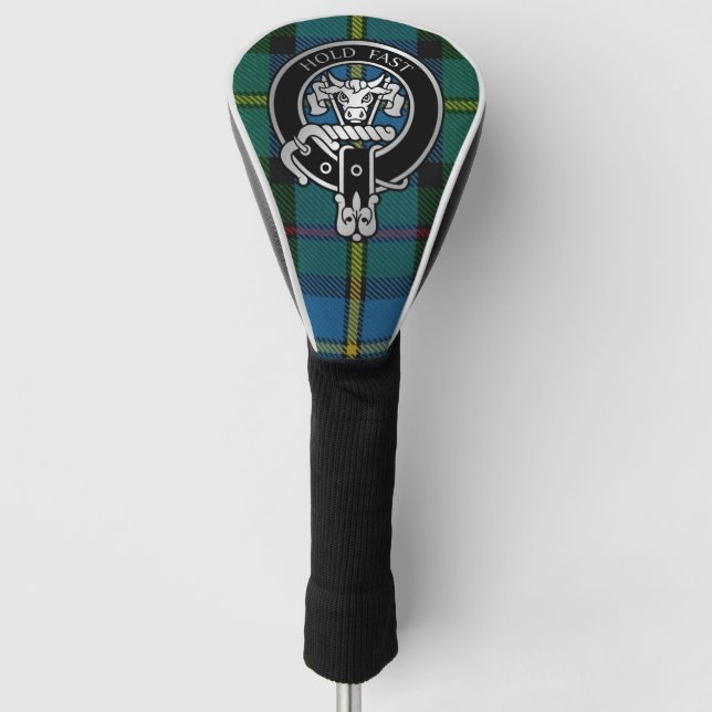 Clan MacLeod Wappen & Hunting Tartan Golf Head Cov Headcover (Vorderseite)