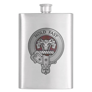 Clan MacLeod Wappen & Red Tartan Flachmann