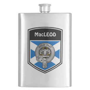Clan MacLeod Wappen & Tartan Flachmann