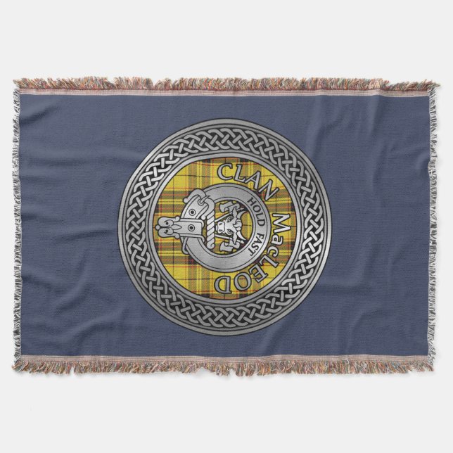 Clan MacLeod Wappen & Tartan Knot Throw Blanket Decke (Vorderseite)
