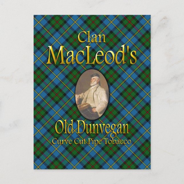 Clan MacLeods alter Dunvegan-Pipe Tabak Postkarte (Vorderseite)