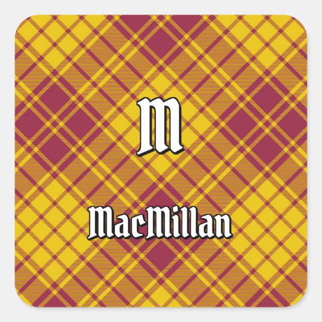 Clan MacMillan Dress Tartan Quadratischer Aufkleber (Vorderseite)