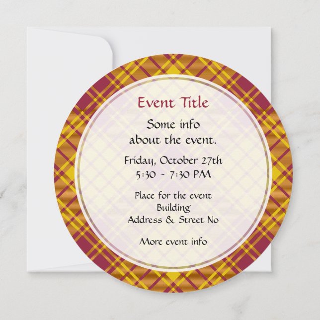 Clan MacMillan robe Tartan Invitation (Dos)