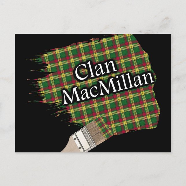 Clan MacMillan Scottish Tartan Paint Brush Postkarte (Vorderseite)