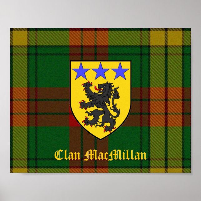 Clan MacMillan Tartan und Schild Poster (Vorne)