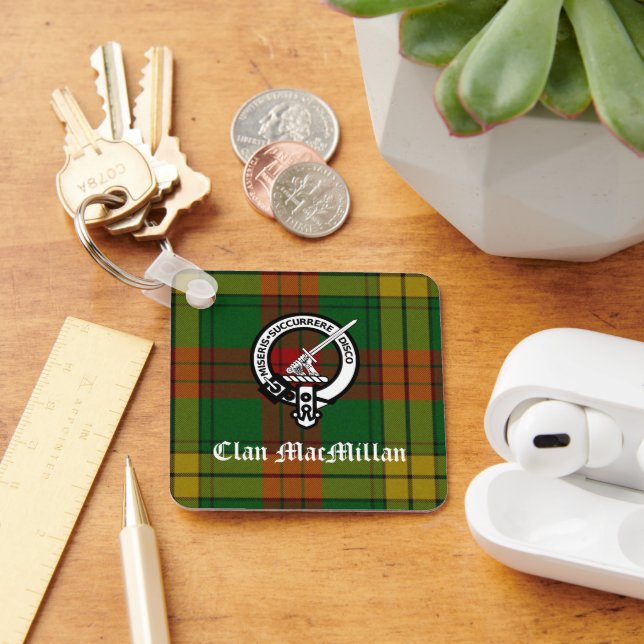 Clan MacMillan Wappen Abzeichen und Tartan Schlüsselanhänger (Schreibtisch)