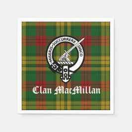 Clan MacMillan Wappen Abzeichen und Tartan Serviette