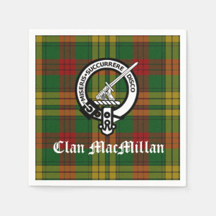 Clan MacMillan Wappen Abzeichen und Tartan Serviette