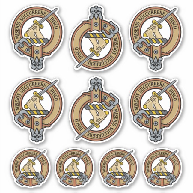 Clan MacMillan Wappen Sticker Set (Vorderseite)