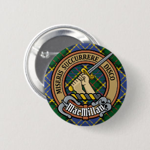 Clan MacMillan Wappen über die Jagd auf Tartan Button