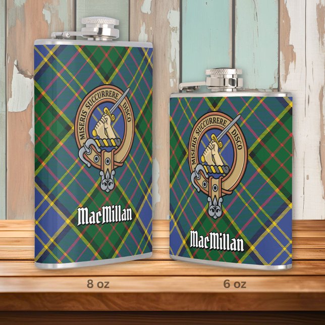 Clan MacMillan Wappen über die Jagd auf Tartan Flachmann (Von Creator hochgeladen)