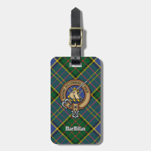 Clan MacMillan Wappen über die Jagd auf Tartan Gepäckanhänger