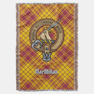 Clan MacMillan Wappen über Dress Tartan Decke