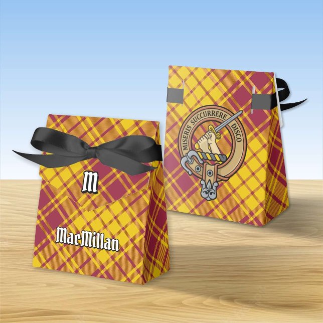 Clan MacMillan Wappen über Dress Tartan Geschenkschachtel (Von Creator hochgeladen)