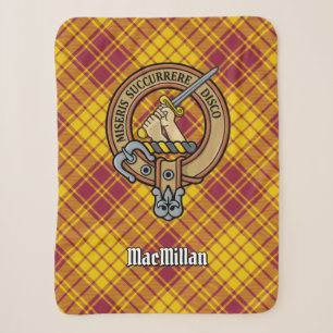 Clan MacMillan Wappen über Dress Tartan Sherpadecke