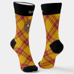 Clan MacMillan Wappen über Dress Tartan Socken