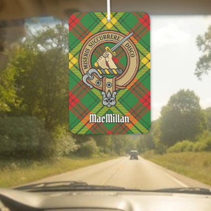 Clan MacMillan Wappen über Tartan Autolufterfrischer