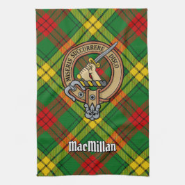 Clan MacMillan Wappen über Tartan Geschirrtuch