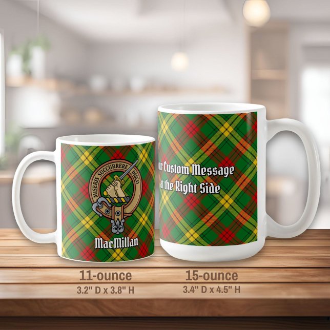 Clan MacMillan Wappen über Tartan Kaffeetasse (Von Creator hochgeladen)