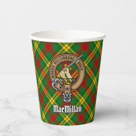 Clan MacMillan Wappen über Tartan Pappbecher