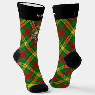 Clan MacMillan Wappen über Tartan Socken