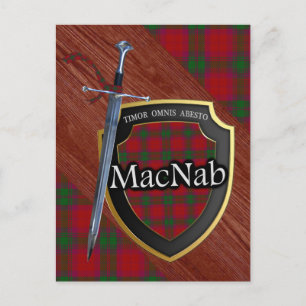 Clan MacNab Tartan Sword & Shield Postkarte