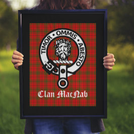 Clan MacNab Wappen Abzeichen und Tartan Poster
