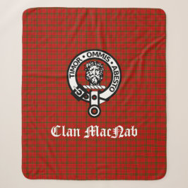 Clan MacNab Wappen Abzeichen und Tartan Sherpadecke