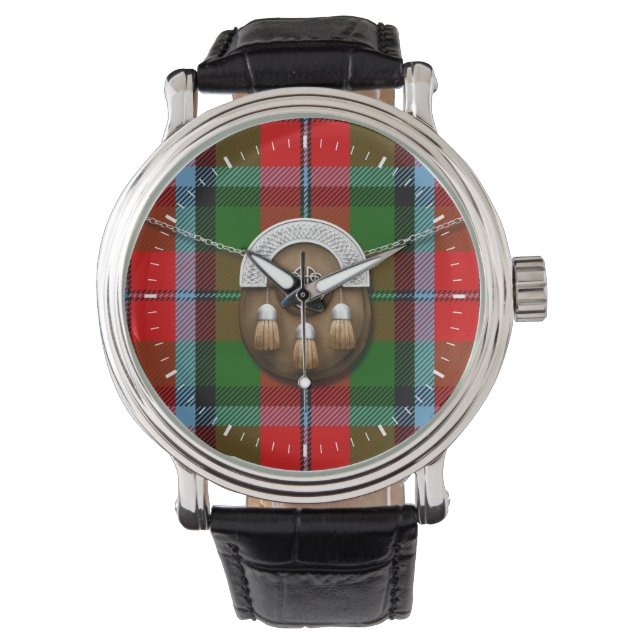 Clan MacNaughton Tartan und Sporran Armbanduhr (Vorderseite)